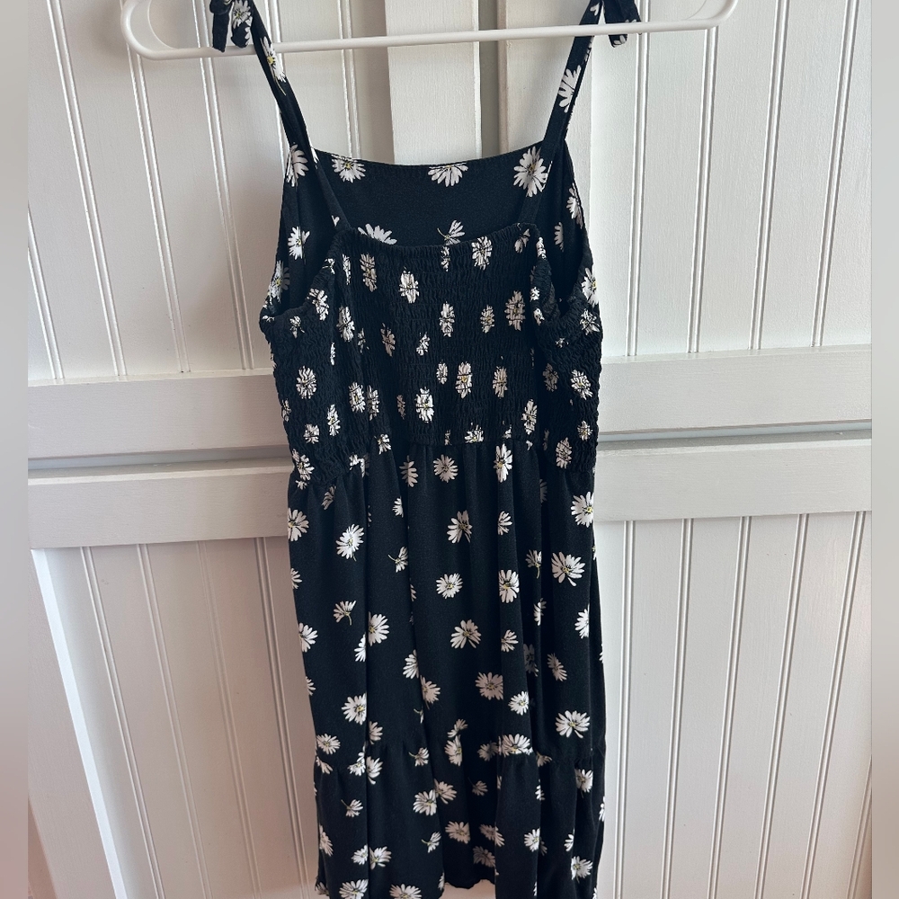 Floral Black Kids Casual Dress